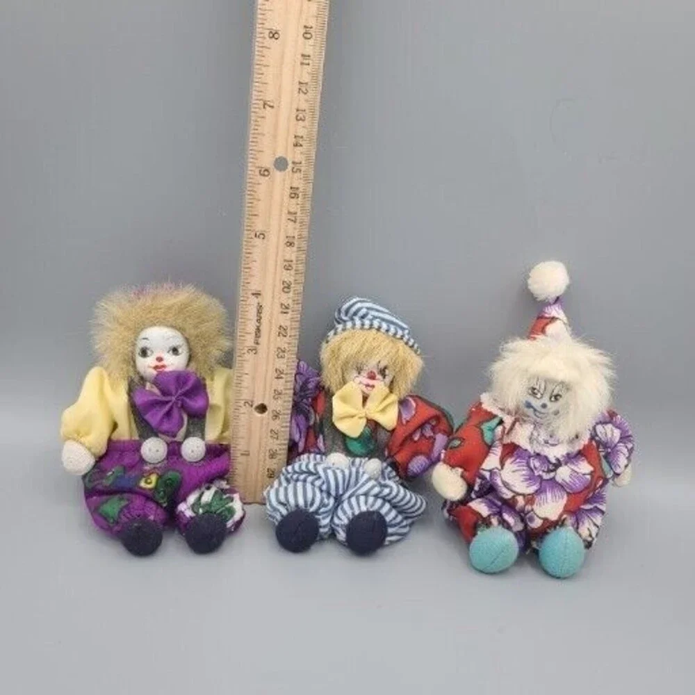 Vintage Clown Doll Sand Body Porcelain Head 5